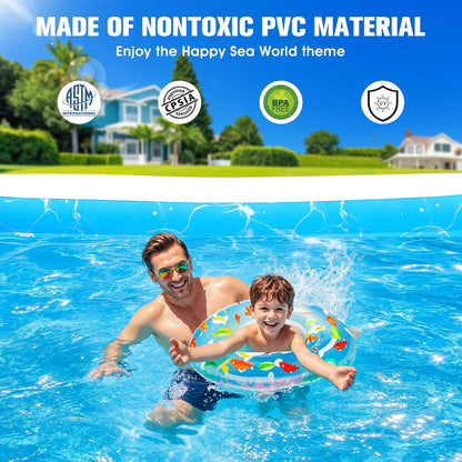 Luxfero Aufblasbarer Pool Erwachsene mit Sitz und Poolbeleuchtung