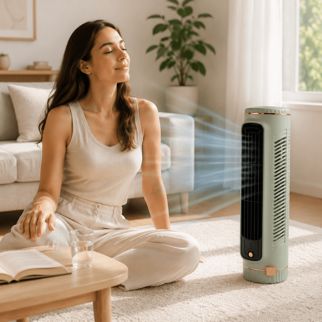 AEROTOWER – Turmventilator ohne Rotorblätter für geräuschlose 360°-Raumkühlung